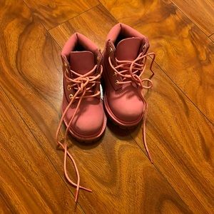 Pink timberland toddler boots